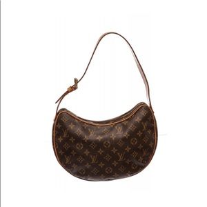 Monogram Canvas Leather Croissant Pm Shoulder Bag